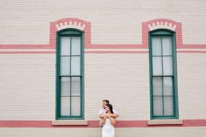Holland Michigan engagement photos in downtown.