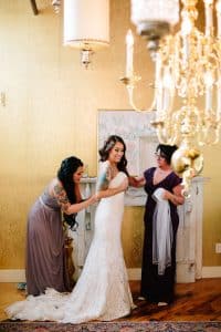 A unique industrial wedding with pineapple decor in downtown Grand Rapids at the Cheney Place.