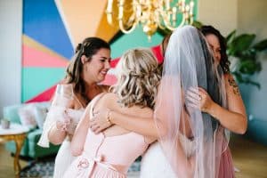 A unique industrial wedding with pineapple decor in downtown Grand Rapids at the Cheney Place.