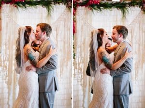 A unique industrial wedding with pineapple decor in downtown Grand Rapids at the Cheney Place.