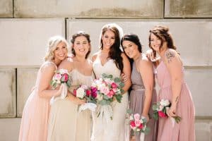 A unique brunch industrial wedding with pineapple decor in downtown Grand Rapids at the Cheney Place.