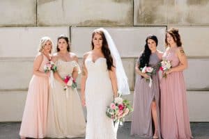A unique brunch industrial wedding with pineapple decor in downtown Grand Rapids at the Cheney Place.