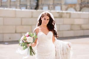 A unique brunch industrial wedding with pineapple decor in downtown Grand Rapids at the Cheney Place.