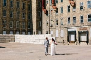 A unique brunch industrial wedding with pineapple decor in downtown Grand Rapids at the Cheney Place.