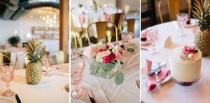 A unique brunch industrial wedding with pineapple decor in downtown Grand Rapids at the Cheney Place.