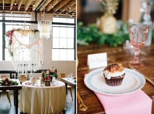 A unique brunch industrial wedding with pineapple decor in downtown Grand Rapids at the Cheney Place.