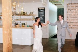 A unique brunch industrial wedding with pineapple decor in downtown Grand Rapids at the Cheney Place.