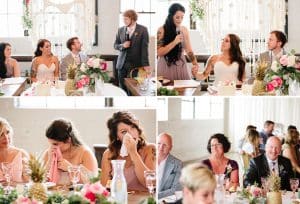 A unique brunch industrial wedding with pineapple decor in downtown Grand Rapids at the Cheney Place.