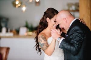 A unique brunch industrial wedding with pineapple decor in downtown Grand Rapids at the Cheney Place.