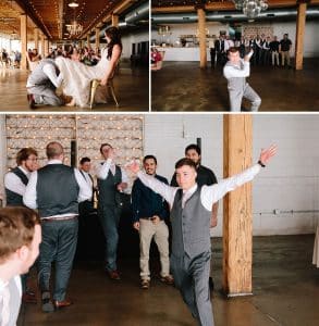 A unique brunch industrial wedding with pineapple decor in downtown Grand Rapids at the Cheney Place.