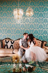 A unique brunch industrial wedding with pineapple decor in downtown Grand Rapids at the Cheney Place.