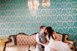 A unique brunch industrial wedding with pineapple decor in downtown Grand Rapids at the Cheney Place.