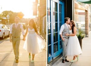 A unique brunch industrial wedding with pineapple decor in downtown Grand Rapids at the Cheney Place.