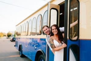 A unique brunch industrial wedding with pineapple decor in downtown Grand Rapids at the Cheney Place.