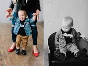 A baby one year session in Grand Rapids for a boy photographed by Mae Photo Co.