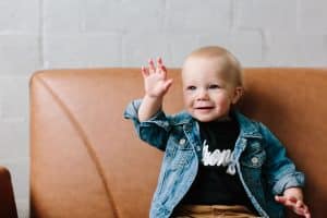 A one year session with some serious toddler fashion photographed by Mae Photo Co in Grand Rapids, Michigan.