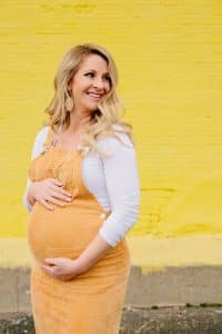 A colorful downtown Grand Rapids maternity session photographed by Mae Photo Co.