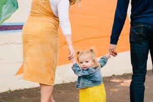 A colorful downtown Grand Rapids maternity session photographed by Mae Photo Co.
