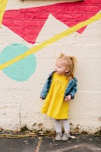 A colorful downtown Grand Rapids maternity session photographed by Mae Photo Co.