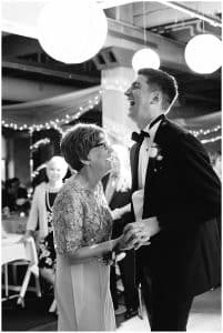 Groom dancing with his mother at a Grand Haven wedding reception