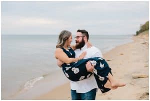 Grand Haven Beach Engagement photos