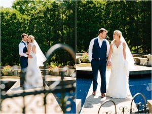 Wedding portrait of bride and groom at the Felt Estate.