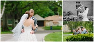 A set of pictures of a bride and groom having a private moment before the ceremony.