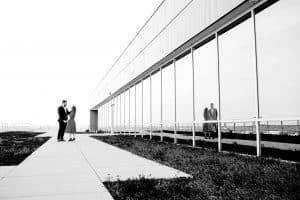 An engagement session in downtown Grand Rapids photographed by Mae Photo Co.