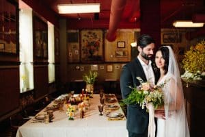 A styled wedding shoot at New Hotel Mertens in Grand Rapids, Michigan by Mae Photo Co.