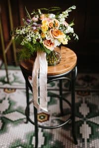 A spring flower wedding bouquet.