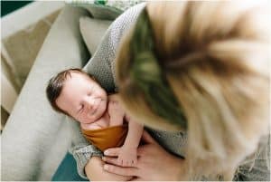 An in home newborn photo session in Grand Rapids, Michigan photographed by Mae Photo Co.