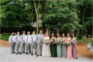 A bridal party at the Blue Dress barn in Michigan.