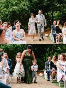 A wedding ceremony at the Blue Dress Barn in Michigan photographed by Mae Photo Co.