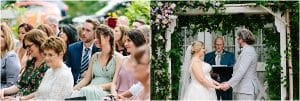 A wedding ceremony at the Blue Dress Barn in Michigan photographed by Mae Photo Co.